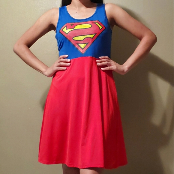 DC Comics | Dresses | Superman Costume Dress Only No Cape | Poshmark